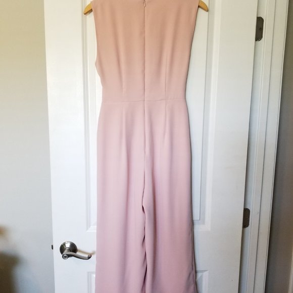 Tahari Blush Rose Pink Sleeveless Capri Midi Jumpsuit Women's Size 2 - Picture 3 of 6